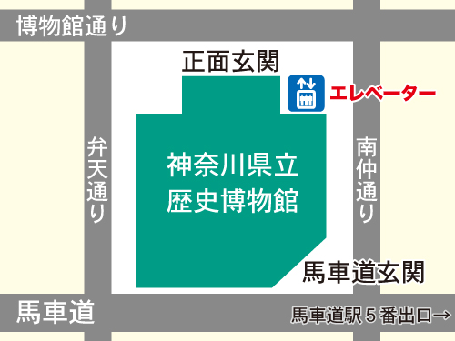 エレベーターの位置の地図